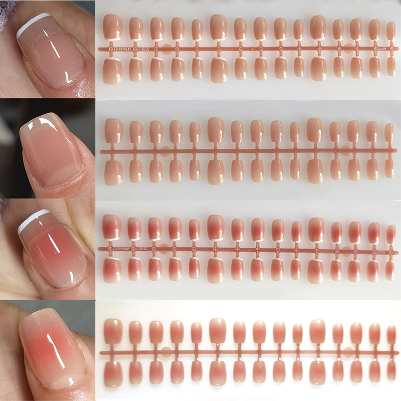 Nail Art Xs - 30pcs unghie finte sfumate French Blush