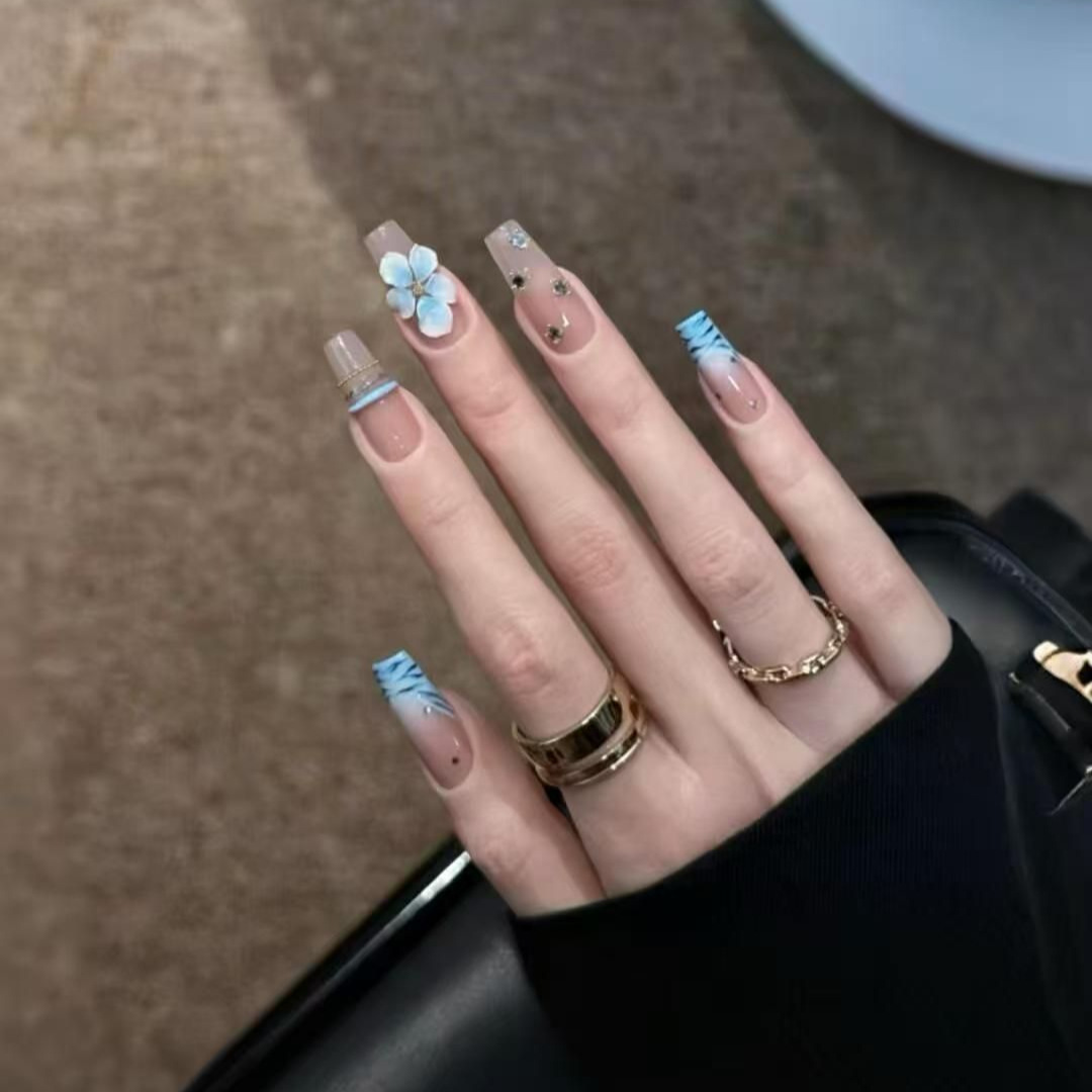 Nail Art Zebra - 10 pz. Unghie Finte Press-On Artigianali