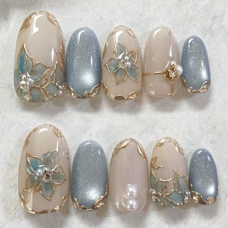 Nail Art Full Cat Eye - 24 pz. Unghie Finte a Mandorla