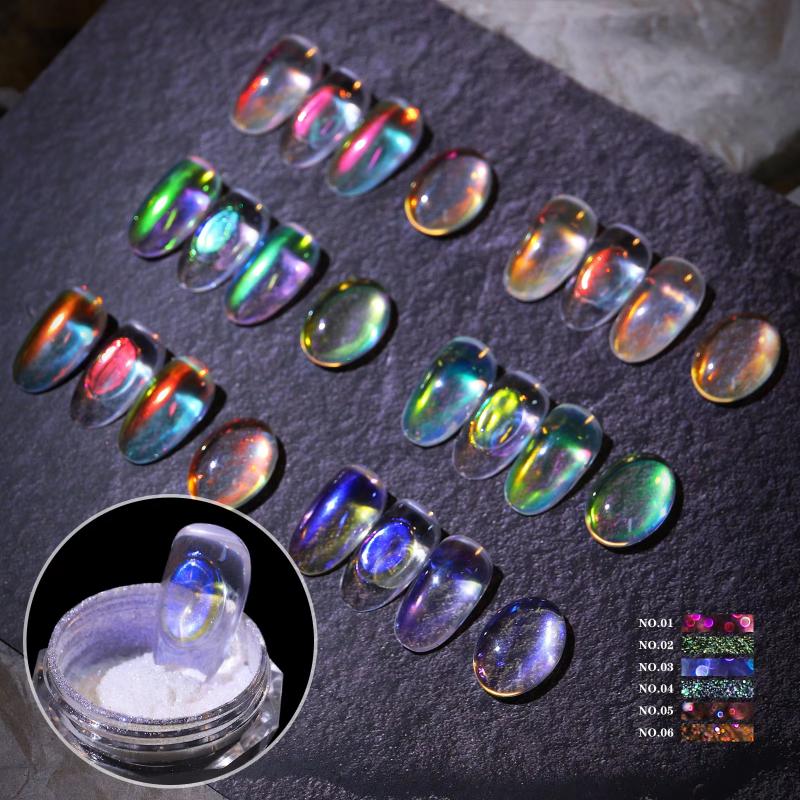 Nail Art Zone - Z. Glitter per Unghie Aurora, Polvere