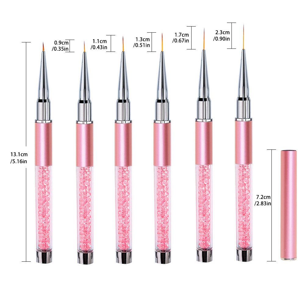 Nail Art Rame - Set di 6 Pennelli Acrilici per