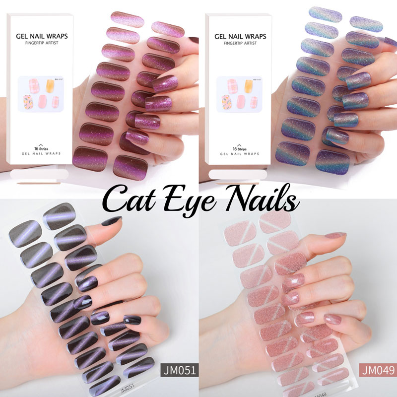 Nail Art Full Cat Eye - Semi-cured Gel Nail Sticker Copertura Completa