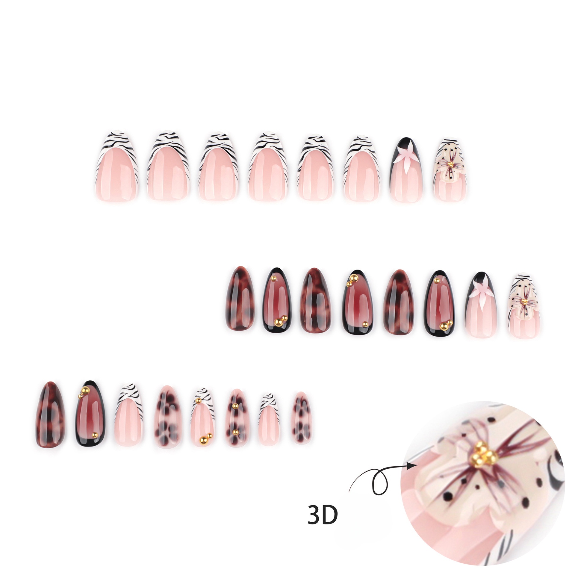 24 Pezzi Unghie Finte Francesi - Nail Art Zebra recensione e prezzo