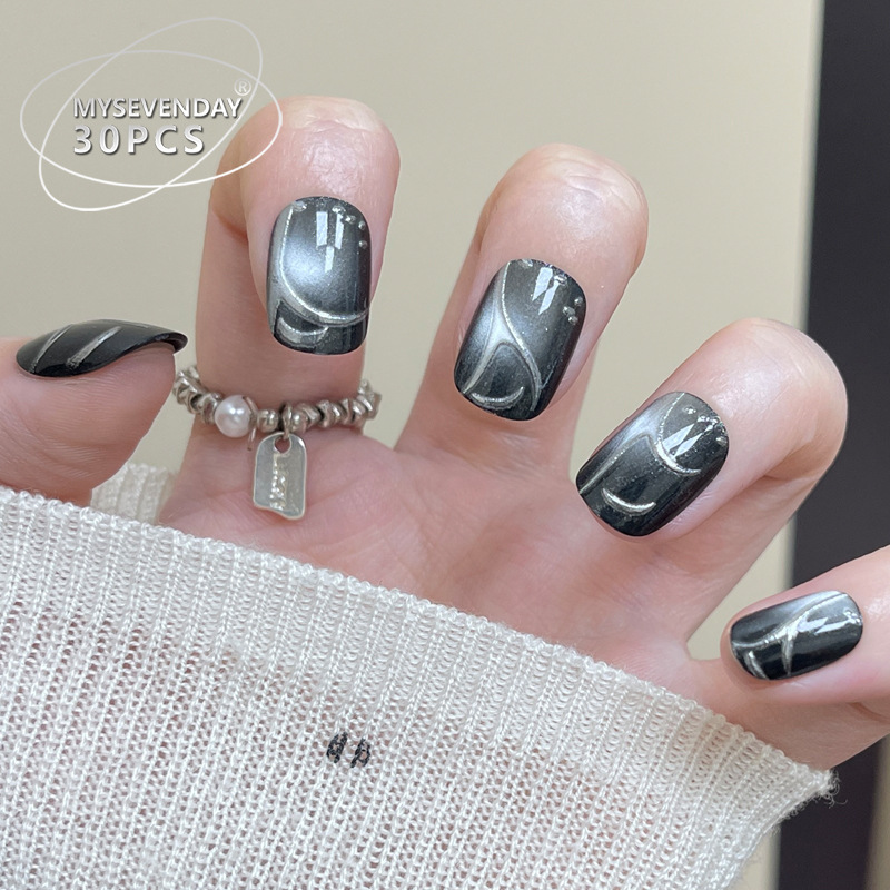 30 pezzi di unghie finte nere  - Nail Art Full Cat Eye recensione e prezzo