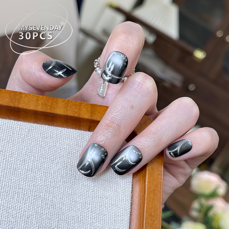 30 pezzi di unghie finte nere  - Nail Art Full Cat Eye recensione e prezzo