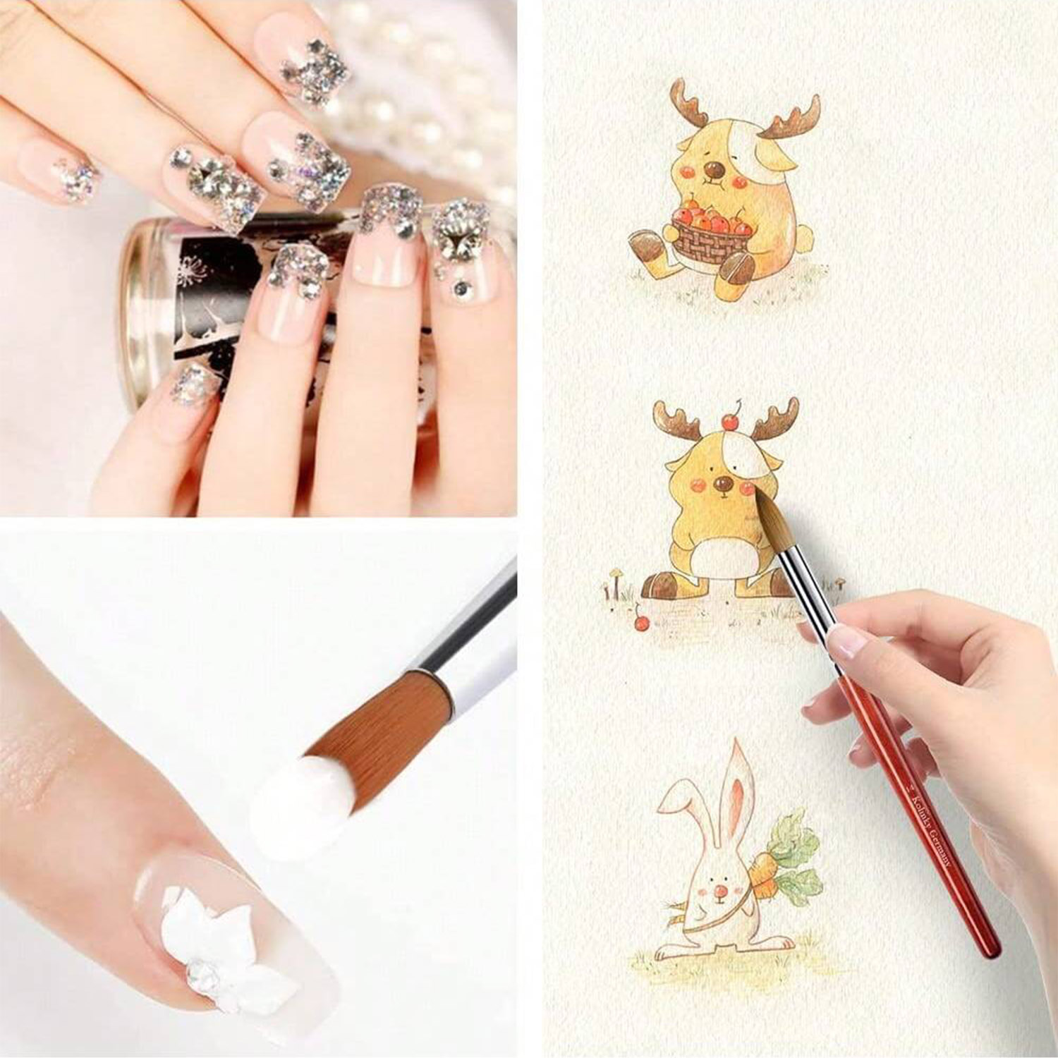 3PCS Kolinsky Stelo in mogano  - Nail Art Mahogany recensione e prezzo