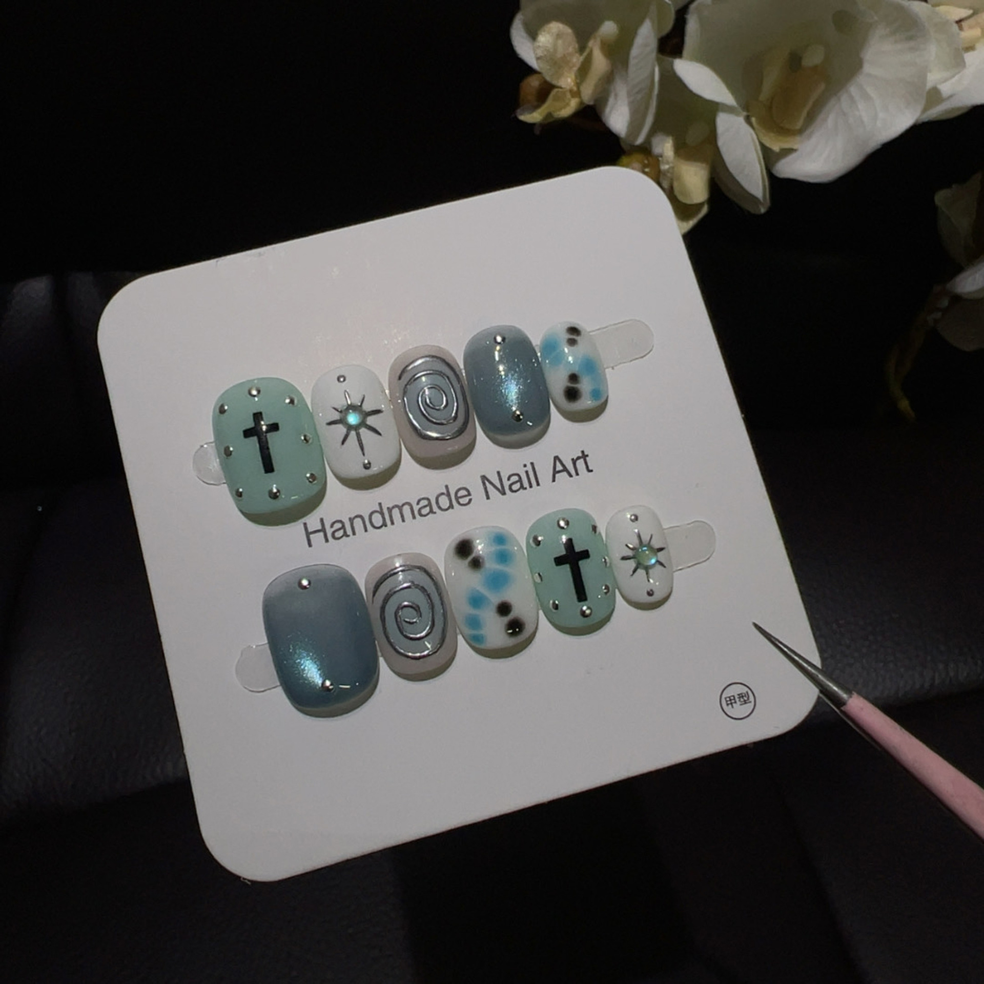 10 Pezzi Unghie Finte Corte Ro - Nail Art Full Cat Eye recensione e prezzo