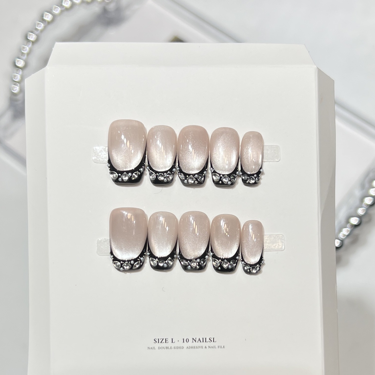 10 pezzi di unghie finte nere  - Nail Art Full Cat Eye recensione e prezzo