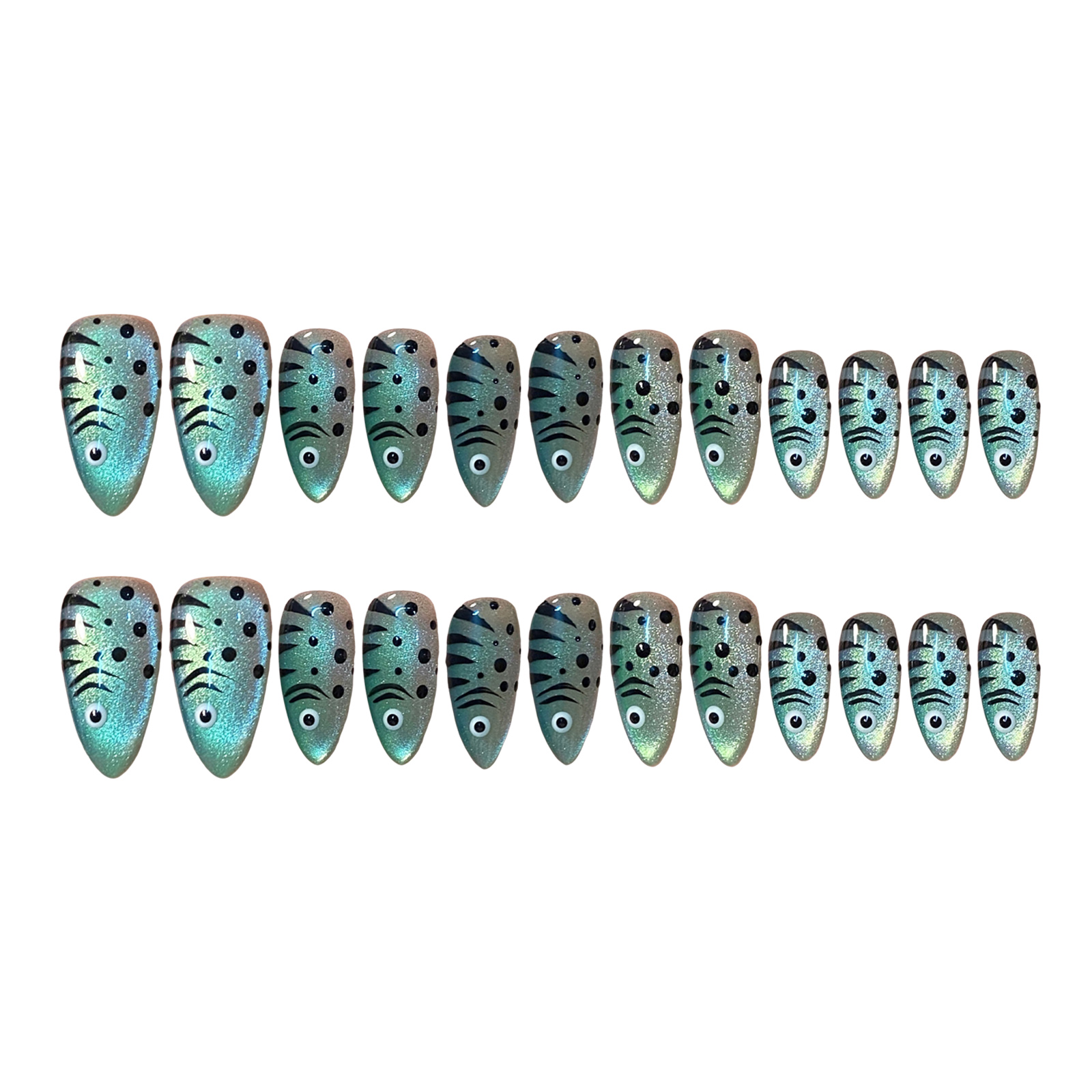 24 pezzi di unghie finte Cat E - Nail Art Full Cat Eye recensione e prezzo