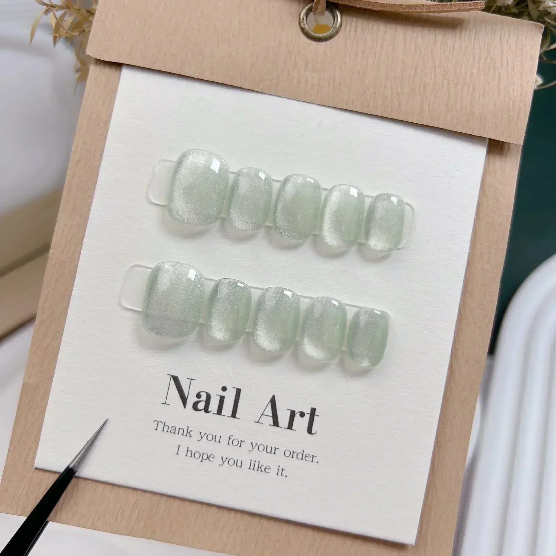 10 Pezzi Unghie Finte Corte Fa - Nail Art Full Cat Eye recensione e prezzo
