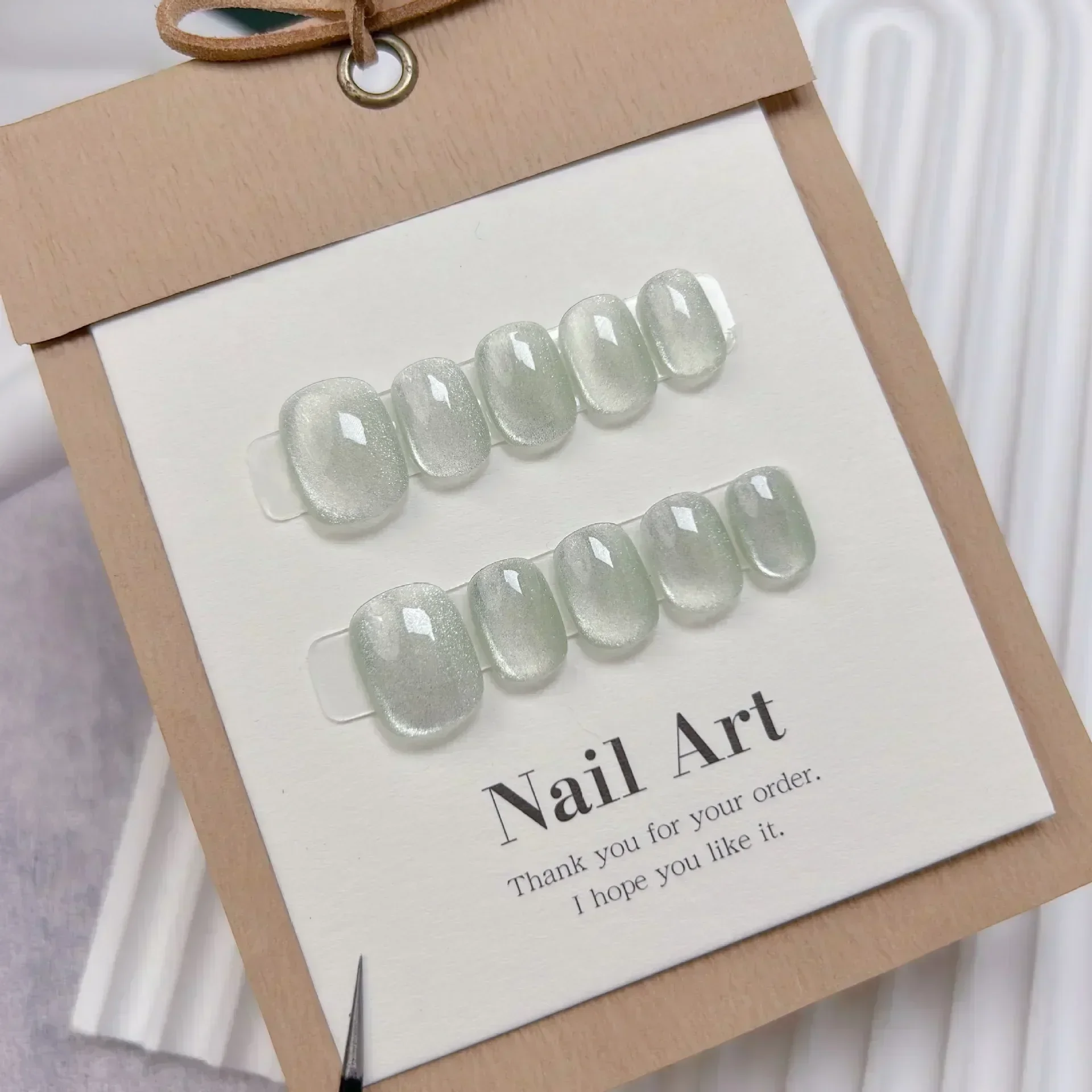 10 Pezzi Unghie Finte Corte Fa - Nail Art Full Cat Eye recensione e prezzo